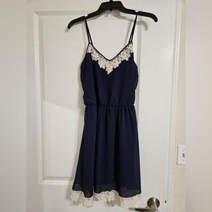 Size Smal Navy blue and cream dress